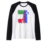 Maglia Italia Slovenia Half Flag Italian Slovenia Pride Maglia con Maniche Raglan