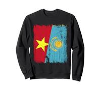 Maglia kazaka vietnamita mezza bandiera del Vietnam Kazakistan Felpa
