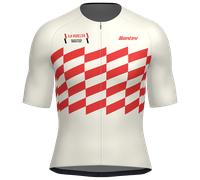 Santini La Vuelta Salida Oficial Monaco 2026 Short Sleeve Jersey Beige S Uomo White