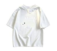 Maglia larga cotone stampa gatto bianco rilassato RELAX - Bianco - XL