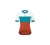 Maglia le col leger sport donna a manica corta bianco blu arancione