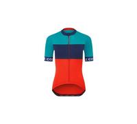 Maglia le col sport donna a manica corta blu rosso