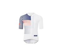 Maglia leggera a maniche corte le col sport uomo bianco blu
