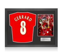 Maglia Liverpool 2005 autografata da Steven Gerrard. Cornice Icon
