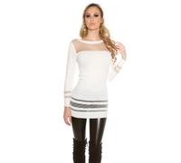 Maglia lunga donna inserti trasparenti vedo non vedo manica lunga KO1532 .