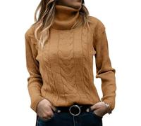 Maglia Lupetto Donna, Pullover Donna Invernale Lavorato a Maglia Fine Maniche Lunghe Signore Tunica Tops Leggero Loose Morbido Casual Moda Bluse Maglione Donna Elegante per L'autunno Inverno