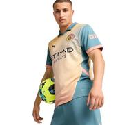 Maglia Manchester City 24/25 Quarta - Co-Progettato da Noel Gallagher, Abbigliamento Europeo Esclusivo Competition, Rosebay-bold Blue, M