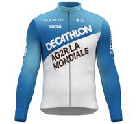 Maglia manica lunga DECATHLON AG2R LA MONDIALE 2024 blu/bianco 2XL