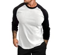 Maglia Manica Lunga Scollo Tondo Patchwork Maglietta Basic Palestra Slim Fit T Shirt Casual Elasticizzato Firmate Tee Maglia Cotone Girocollo Maglietta Tshirt Vintage Offerte Lampo del Giorno