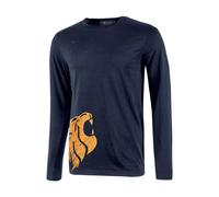 U-Power T-shirt manica lunga Alien 100% cotone vestibilità slim Blu S