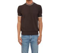 Paolo Pecora - Stripe-trim Short-sleeve Sweater - - Knitwear - Uomo - Marrone - 2XL