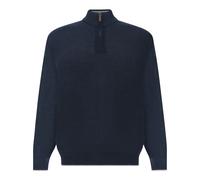 Maglia mezza zip in lana Piuma, Uomo, Blu, Taglia: XXL