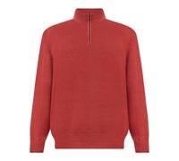 Maglia mezza zip in lana tinto capo, Uomo, ROSSO RIO, Taglia: L