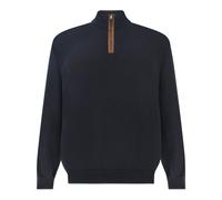 Maglia mezza zip X-Soft in lana, Uomo, Blu, Taglia: L
