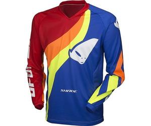 MAGLIA MOTO CROSS ENDURO ATV MTB UFO SHADE BLU - ROSSO - GIALLO NEON