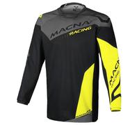 Macna Backyard-1 Maglia Motocross, nero-grigio-giallo, taglia L per maschi