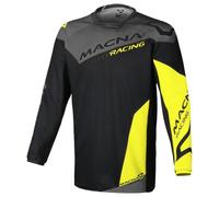 Macna Backyard-1 Maglia Motocross, nero-grigio-giallo, taglia S per maschi