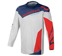 Macna Backyard-1 Maglia Motocross, grigio-rosso-blu, taglia 2XL per maschi
