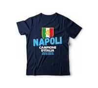 Maglia Napoli Campione d'Italia 2025 T-Shirt celebrativa 4 Scudetto Napoli (IT, Testo, M, Regular, Regular, Nero)