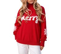 Maglia Natalizia Donna, Maglione Donna Girocollo con Maniche Lunghe Tessuto Morbido per Un Comfort Eccezionale E Stile Moderno Ideale per La Stagione Invernale