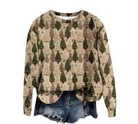 Maglia Natalizia Donna, Maglione Donna Invernale con Stampa 3D Festiva per Un Natalizio Comodo E Moderno da Indossare in Occasioni Speciali E Giornate Fredde