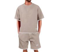 Maglia nera mezza zip uomo tuta generale da uomo tuta da jogging estiva corta, abbigliamento per il tempo libero, maglietta a maniche corte + jogging corto, set di 2 pezzi, nero con zip verso l'alto
