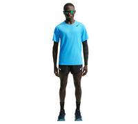 Nike Running - T-shirt ultraleggero e traspirante - M Nike Dri-Fit ADV Aeroswift SS Top Lt Current Blue Black in Pelle - Taglia S
