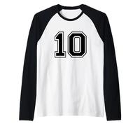 Maglia Numero 10 per Un Buon decimo Compleanno Twin Day Maglia con Maniche Raglan