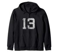 Maglia numero #13 Big Numbered Team Soccer Birthday Sport 13 Felpa con Cappuccio