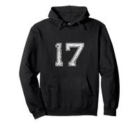 Maglia numero #17 Big Numbered Team Soccer Birthday Sport 17 Felpa con Cappuccio