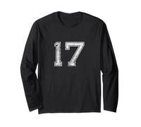 Maglia numero #17 Big Numbered Team Soccer Birthday Sport 17 Maglia a Manica
