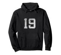 Maglia numero #19 Big Numbered Team Soccer Birthday Sport 19 Felpa con Cappuccio
