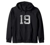 Maglia numero #19 Big Numbered Team Soccer Birthday Sport 19 Felpa con Cappuccio