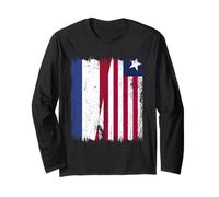 Maglia olandese della Liberia dei Paesi Bassi mezza bandiera della Liberia Maglia a Manica