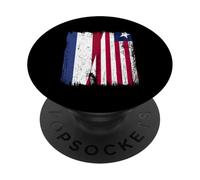 Maglia olandese della Liberia dei Paesi Bassi mezza bandiera della Liberia PopSockets PopGrip Adesivo