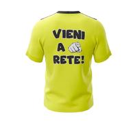 Maglia Padel Uomo Vieni a Rete (Giallo Fluo) (IT, Testo, S, Regular, Regular, Giallo)