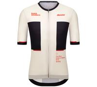 Maglia Santini Paris-Roubaix 2025 manica corta bianco nero rosso - Taglio Classic - M