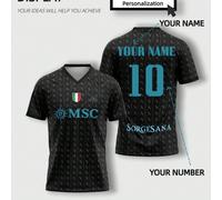 Maglia personalizzata della stagione 2526 del Napoli - Nome e numero personalizzati - Vestibilità compressiva traspirante per prestazioni al massimo - Abbigliamento sportivo da tifoso, ideale come reg