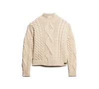 Maglia polo da donna Superdry Aran Cable Beige XS