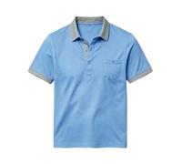 Maglia Polo Uomo Col con Contrasto Maniche Corte per Ufficio e Tempo Libero