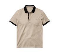 Maglia Polo Uomo Col con Contrasto Maniche Corte per Ufficio e Tempo Libero