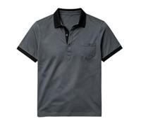 Maglia Polo Uomo Col con Contrasto Maniche Corte per Ufficio e Tempo Libero