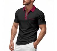 Maglia Polo Uomo Elegante Camicia Maniche Corte Elasticizzata Bottoni al Colletto Schnäppchen des Tages Hawaiana Manica Corta Rossa Maglietta Polo Estiva Magliette Cotone T Shirt Uomo Nera XL