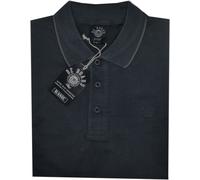 MAGLIA POLO UOMO taglia M L XL XXL 3XL cotone 100% manica lunga avion scuro