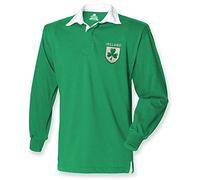 Maglia retro tifosi di rugby, Irlanda, logo trifoglio, uomo, 6 nazioni irlandese Irish Green Large