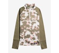 Maglia Roxy Big Gel Half ZIp manica lunga verde scuro bianco rosa donna - S