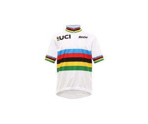 Maglia santini bambino a maniche corte campione del mondo uci bianco