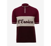 Maglia Santini Eroica Vino manica corta granata bianco - M