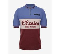 Maglia Santini x Eroica 28 Gaiole Wool manica corta blu bianco granata - XXL