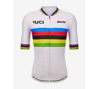 Maglia Santini x UCI World Champion manica corta bianco arcobaleno - Taglio Sleek - XL